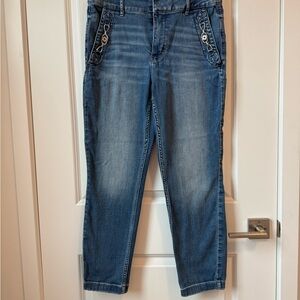 White House Black Market Blue Cropped Jeans